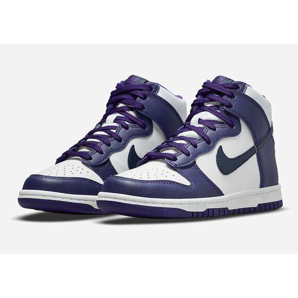 NEW Nike Dunk High GS White Midnight Navy Shoe DH9751 100 - SIZE 4.5Y = 6 WOMENS